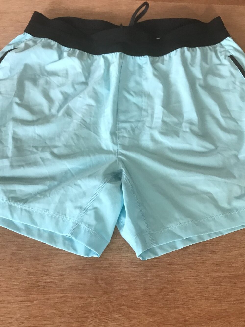 Rhone Mako Tech Athletic Shorts Men M Blue Zip Pocket Tie Waist Moisture Wicking